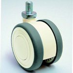 Casters - With Threaded Stud Mount, Elastomer Dual Caster, TEC60JN Series.
