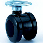Casters - With steel swivel plate, double nylon caster, e50 series.