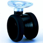 Casters - With swivel plate, double elastomer caster, without brake, e50E series. E50ESF