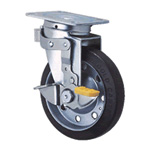 Casters - Turntable, with side pedal and rotation stop, series SJ-KS/KF.
