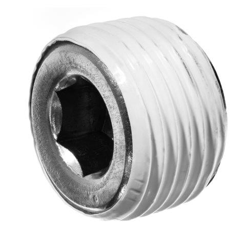Galvanized Steel Hex Socket Plug Instrumentation Pipe Fittings w/ Thread Sealant, Male NPT