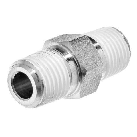Galvanized Steel Hex Nipple Instrumentation Pipe Fittings w/ Thread Sealant, Male NPT ZUSA-PF-5497