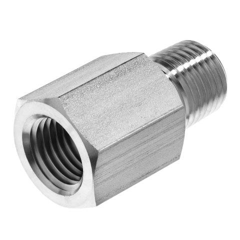 Adapter - Instrumentation Pipe Fittings w/ Thread Sealant, Female NPT to Male NPT, 316 Stainless Steel