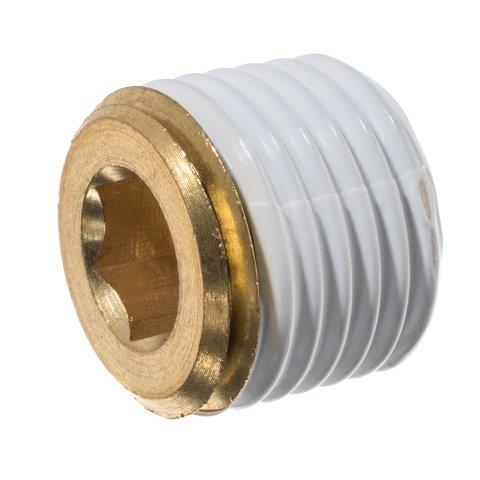 Brass Hex Socket Plug Instrumentation Pipe Fittings w/ Thread Sealant, Male NPT