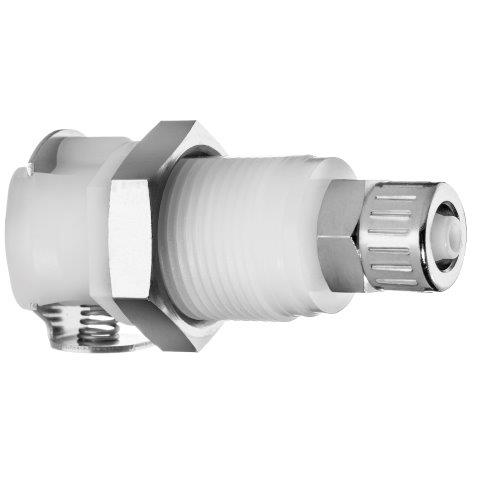 Quick Disconnect Acetal Plastic Panel-Mount Straight Tube Fittings, Socket X Compression