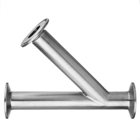 Tee - 45 Degree, Quick Clamp, 304 Stainless Steel, Sanitary Fittings