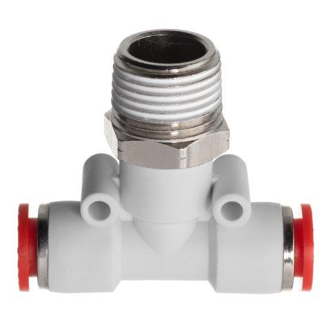 Male Branch T Push to Connect Fittings with Buna-N O-Ring, Polybutylene & Nickel Plated Brass - PTC-PBT Series ZUSA-PTC-PBT-452