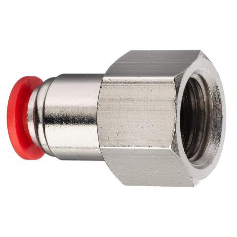 Female Connector Push to Connect Fittings with Buna-N O-Ring, Polybutylene & Nickel Plated Brass - PTC-PBT Series ZUSA-PTC-PBT-77