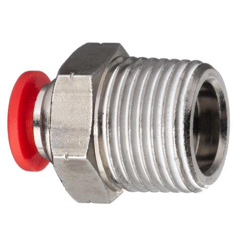 Male Connector Push to Connect Fittings with Buna-N O-Ring, Polybutylene & Nickel Plated Brass - PTC-PBT Series