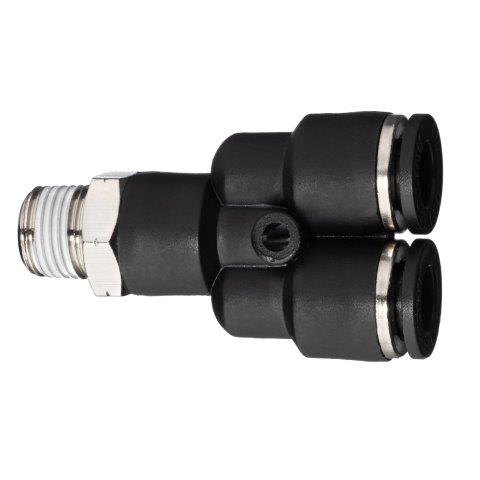 Male Y Push to Connect Fittings with Buna-N O-Ring, Nylon - TF-PTC Series