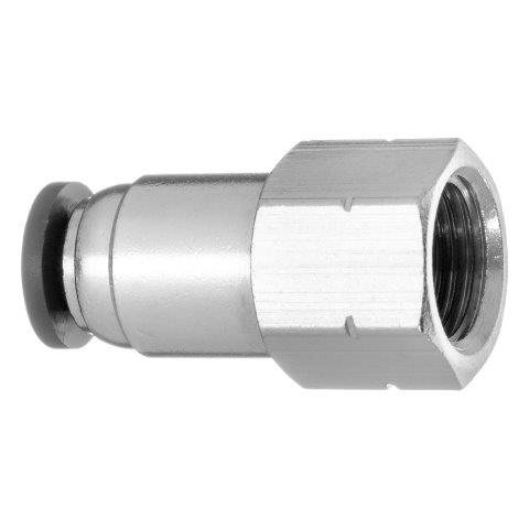 Female Connector Push to Connect Fittings with Buna-N O-Ring, Nylon & Nickel Plated Brass - TF-PTC Series