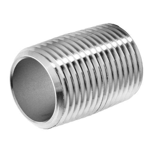 Close Pipe Nipple - BSPT x Male NPT, 304 Stainless Steel, Schedule 40