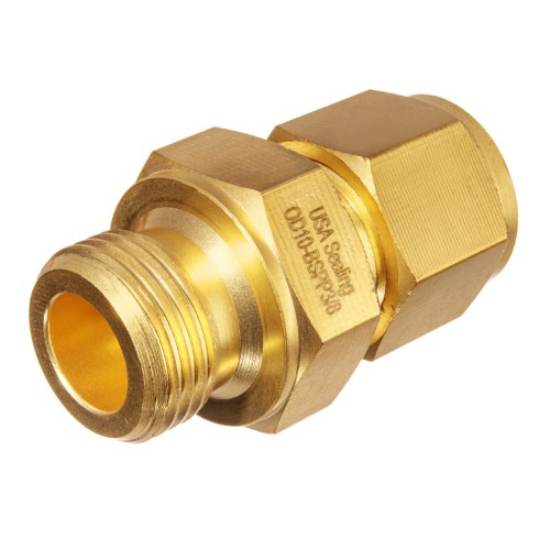 Connector - Straight, Instrumentation Tube Fittings, Male BSPT, Brass
