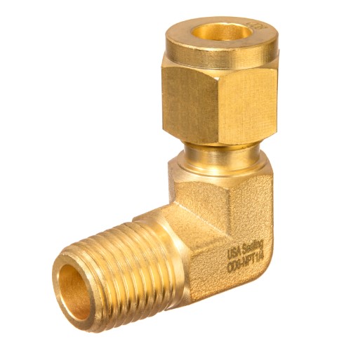 90° Elbows - Instrumentation Tube Fittings, Male BSPT, Brass