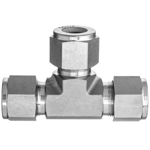 Instrumentation Tube Fitting - Tee Connector, Double Ferrule, 316 Stainless Steel