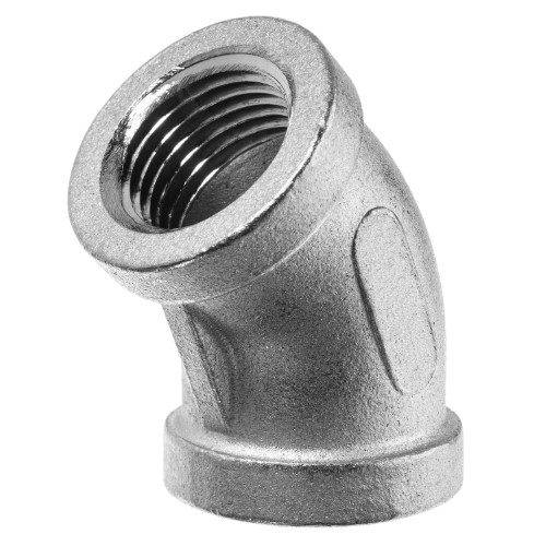 Pipe Fitting - 45 Degree Elbow, Female BSPT, 304 Stainless Steel, Class 150