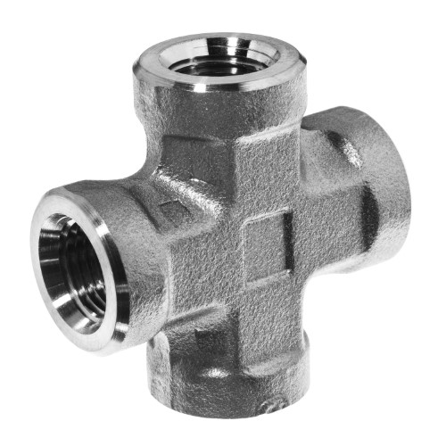 Pipe Fitting - Cross, Female BSPT, 316 Stainless Steel, Class 150 ZUSA-PF-7495