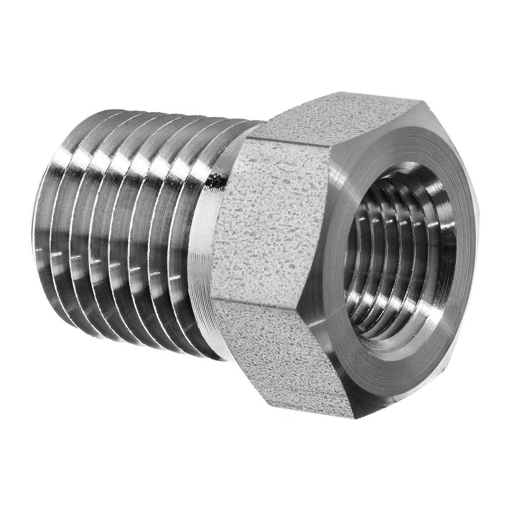 Pipe Fitting - with Thread Sealant, Hex Bushing, Male BSPT x Female BSPT, 304 Stainless Steel, Class 150