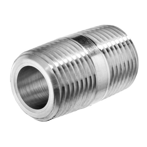 Instrumentation Pipe Fitting - Close Nipple, Male NPT, 304 Stainless Steel