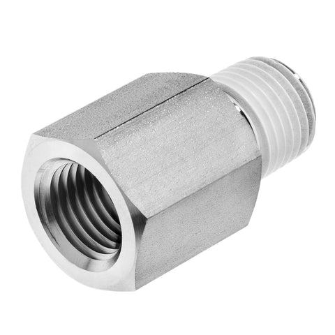 Adapter - Zinc-Galvanized Steel, Instrumentation Pipe Fitting, Female BSPT to Male NPT