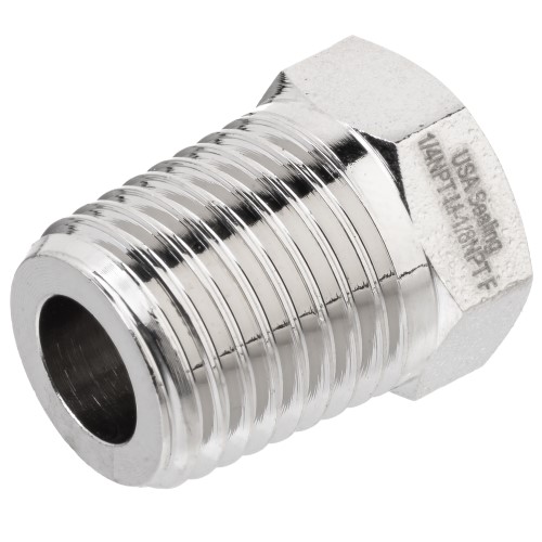 Hex Bushing - Nickel-Plated Brass, Pipe Fitting, Female NPT to Male NPT, Class 1000