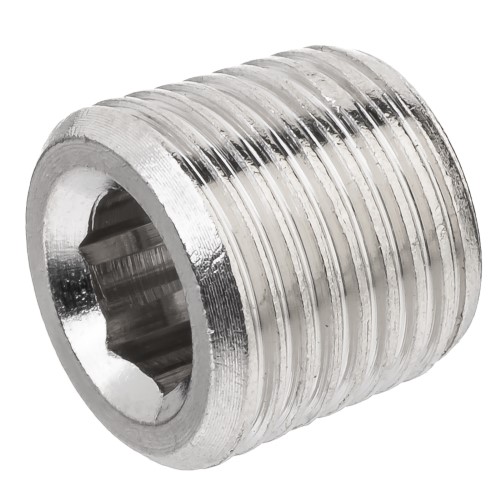 Plug - Hex Drive, Nickel-Plated Brass, Pipe Fitting, Male NPTF, Class 1000