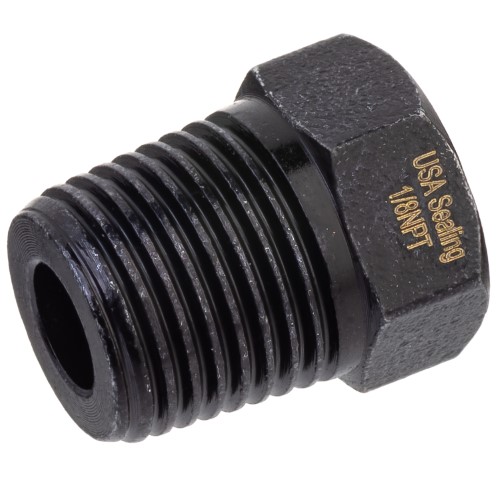 Hex Plug - Black Zinc-Plated Brass, Pipe Fitting, Male NPTF, Class 1000
