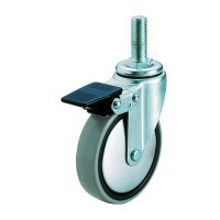 Casters - Threaded swivel Casters with double rotation and swivel stop, special ST -SW series (light/medium loads). ST-75UHFSW-1-M12X35