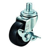 Casters - Threaded swivel plate, with rotation stop, LT-S series. LT-75URS-UNF1/2X14