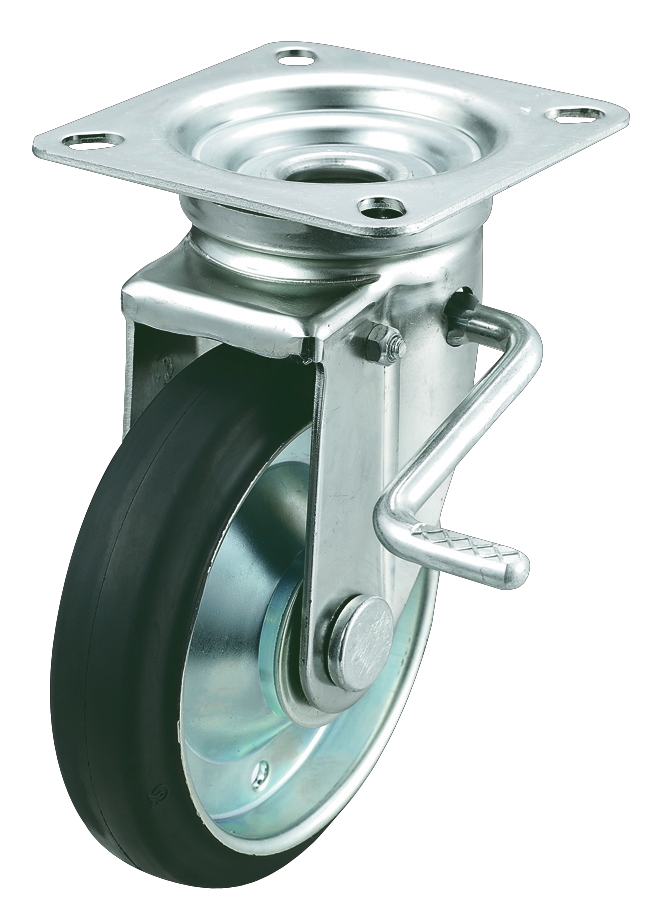 Casters - With double rotation and rotation stop, JB series.