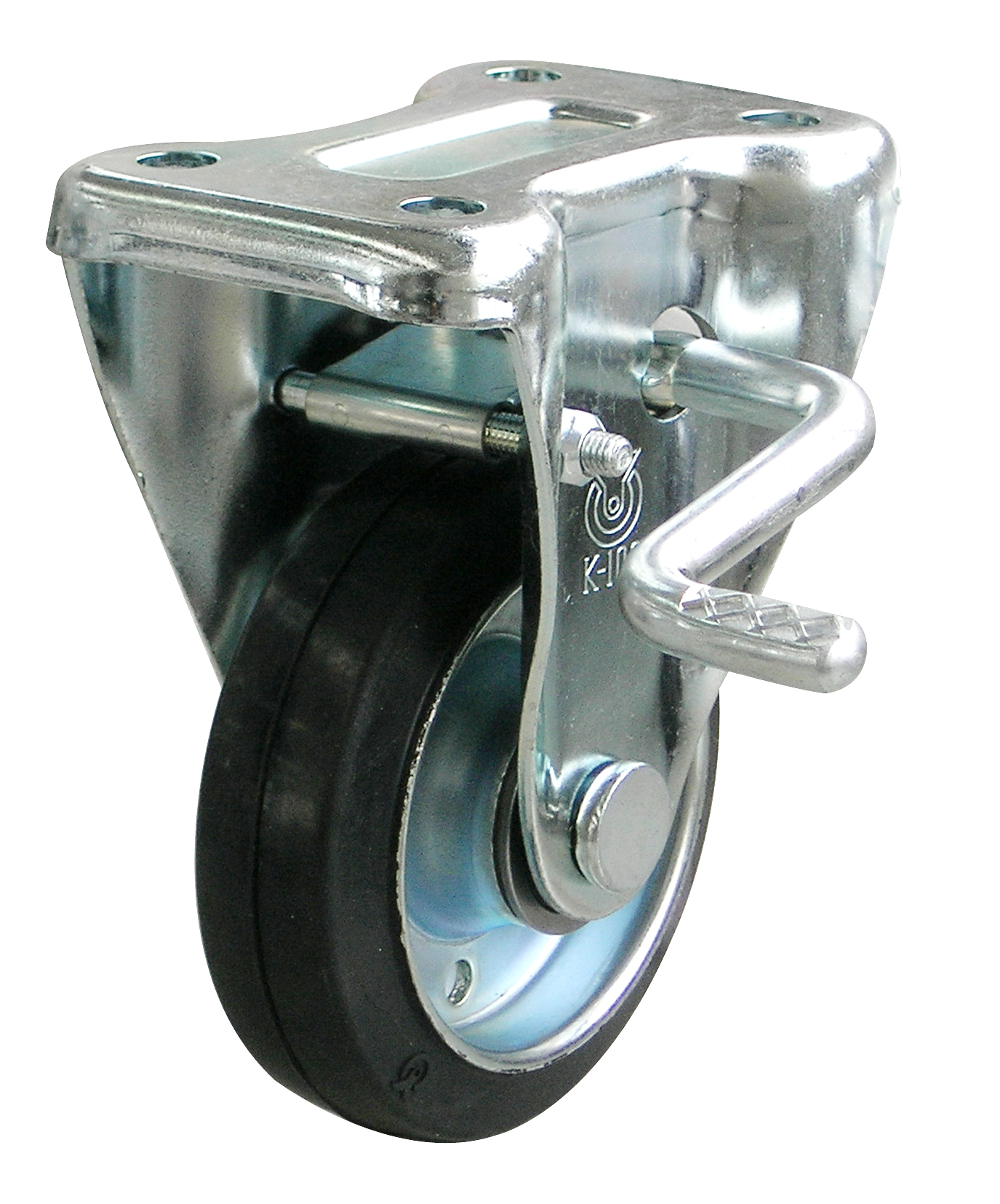 Casters - Fixed plate, with rotation stop, KB series.