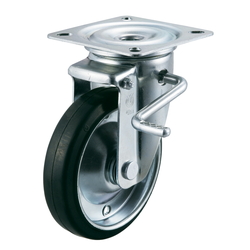 Casters - Swivel plate, with double stop, series PMS-LB. PMS-130UWBLB(R)