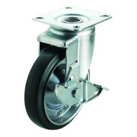 Casters - With swivel plate and rotation stop, J2-S series. WJ2-130S