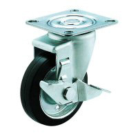 Casters -With swivel plate and rotation stop, SJ-S series (medium loads). SJ-100WPS