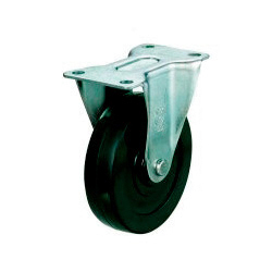 Casters - Fixed plate, steel, SR series.