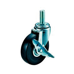 Casters - Swivel Casters with threaded plate, with stop, ET-S series. ET-100URS-M12X35