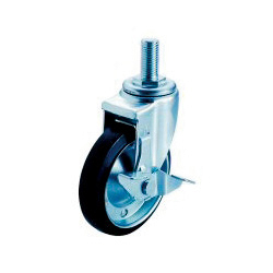 Casters - With threaded swivel plate, with rotation stop, SJT-S series (medium loads). SJT-125WPS-M16X40