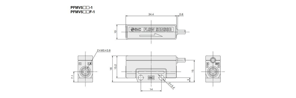 Dimensional drawing of PFM5 Series