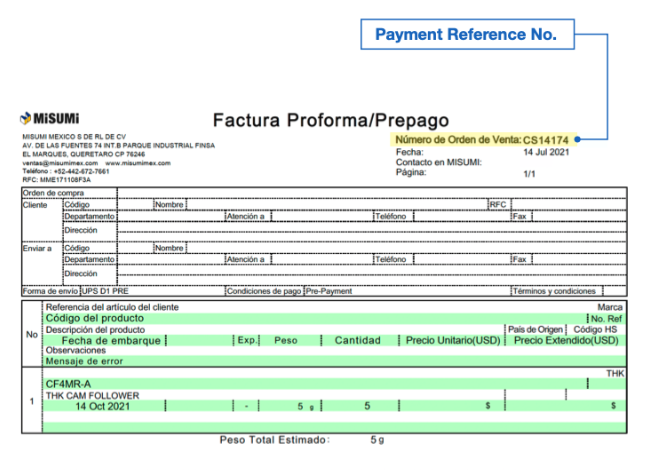 References to Identify Payment SPEI