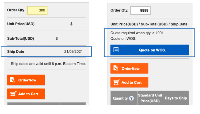 Calculated days to ship