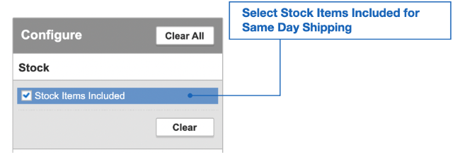 Identify same day shipping products