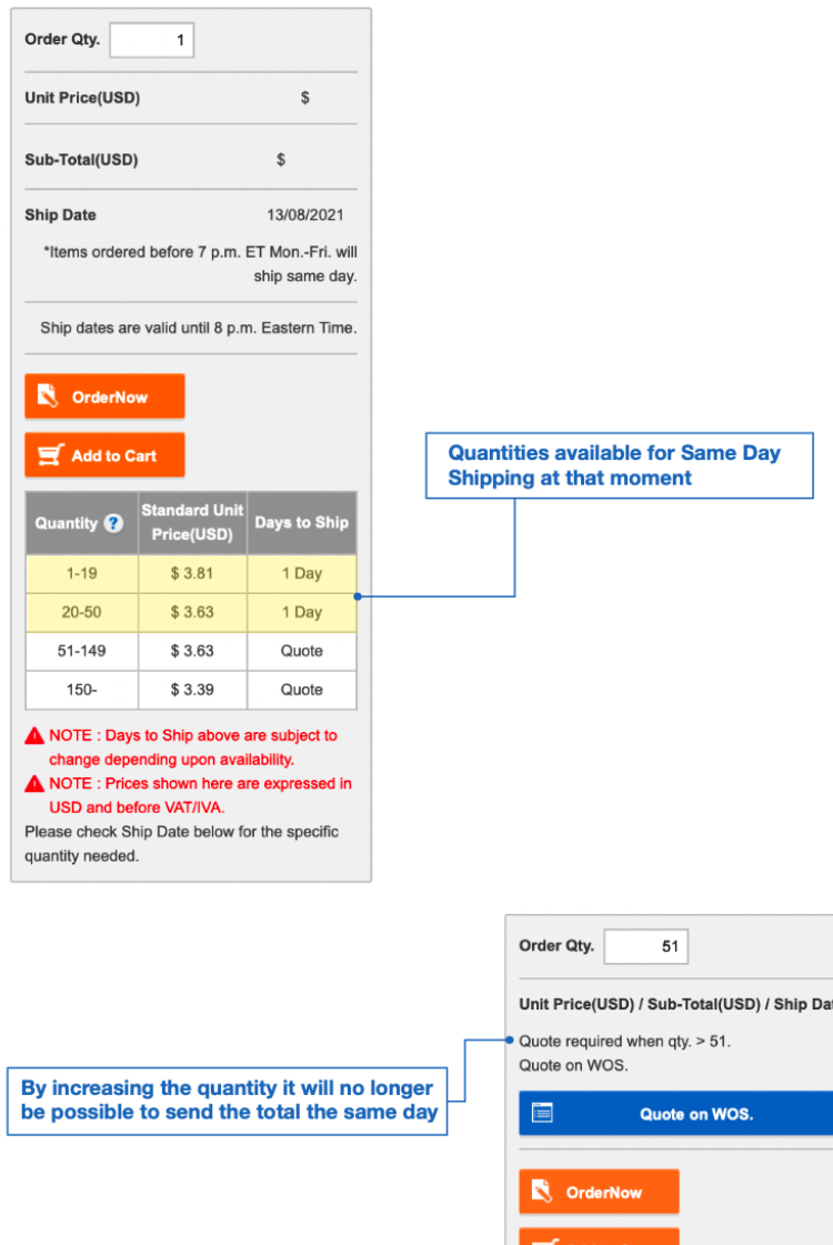 Shipping time may vary depending on the quantity of product