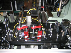 Rear of a flexible automated assembly system built by OrbitForm Group that utilizes MISUMI product.