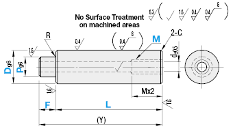 Ejes lineales huecos de precisión: un extremo escalonado y un extremo roscado: imagen relacionada