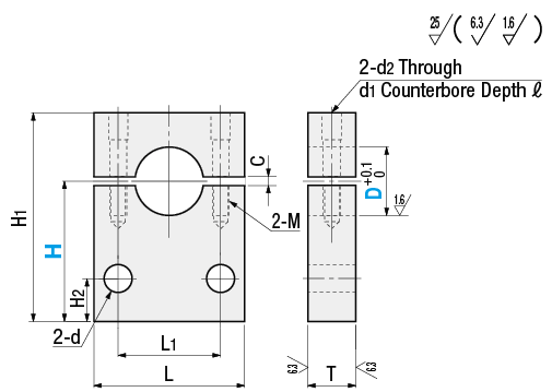 Soportes de eje: montaje lateral, tipo dividido: imagen relacionada