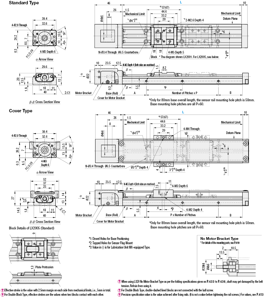 Actuadores de un solo eje LX20 estándar/tipo de cubierta:Imagen relacionada