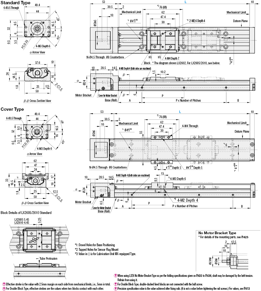 Actuadores de un solo eje LX26 Estándar / Tipo de cubierta: Imagen relacionada