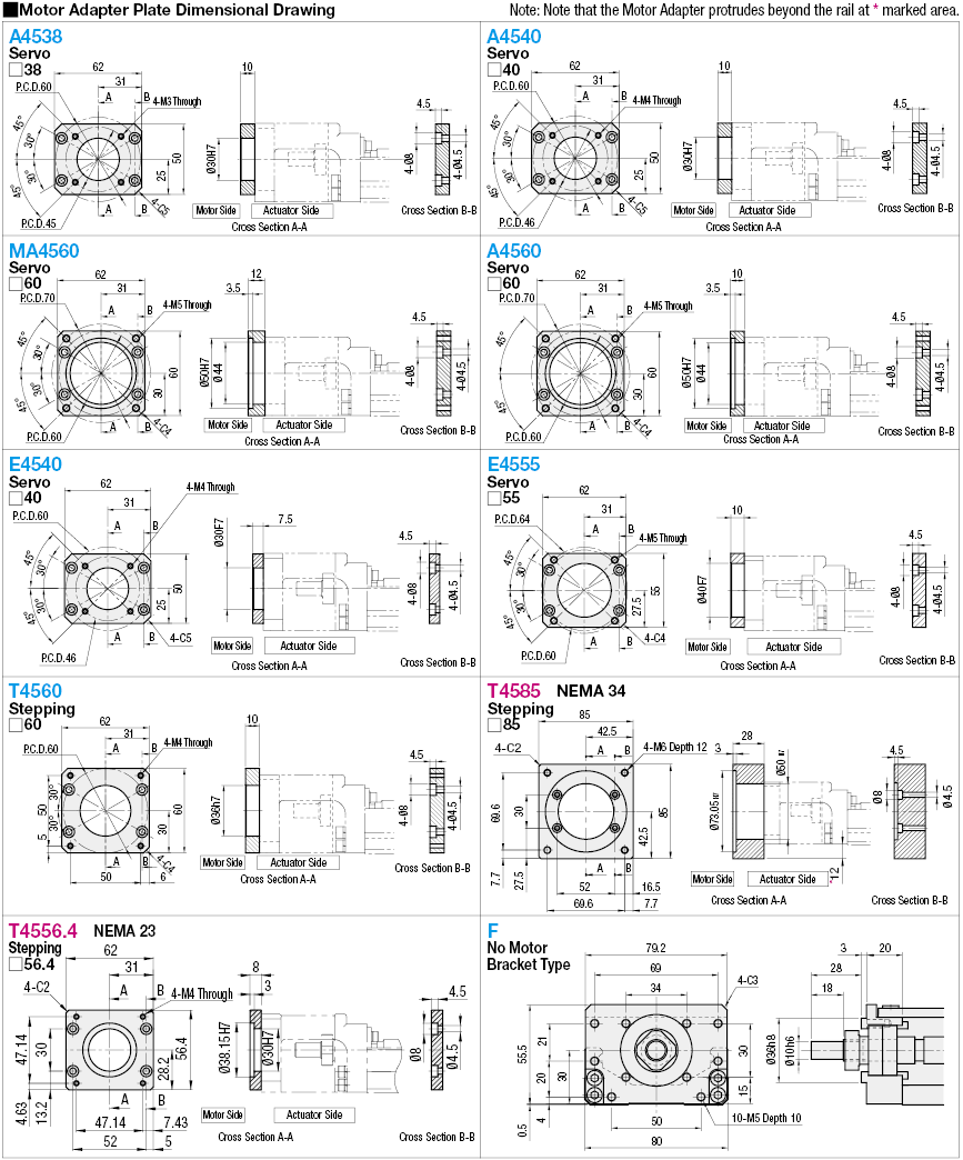 Actuadores de un solo eje LX45 estándar / tipo de cubierta: imagen relacionada