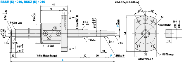 Husillo de bolas laminado - diámetro de rosca 12 o 14 - paso 4,5 o 10 - grado de precisión C7 o C10:imagen relacionada