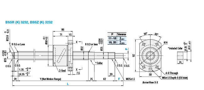 Husillo de bolas laminado - diámetro de rosca 28 o 32 - paso 6,10 o 32 - grado de precisión C10:imagen relacionada